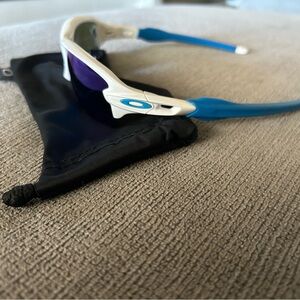 Oakley Flak XS Sunglasses in White and Blue